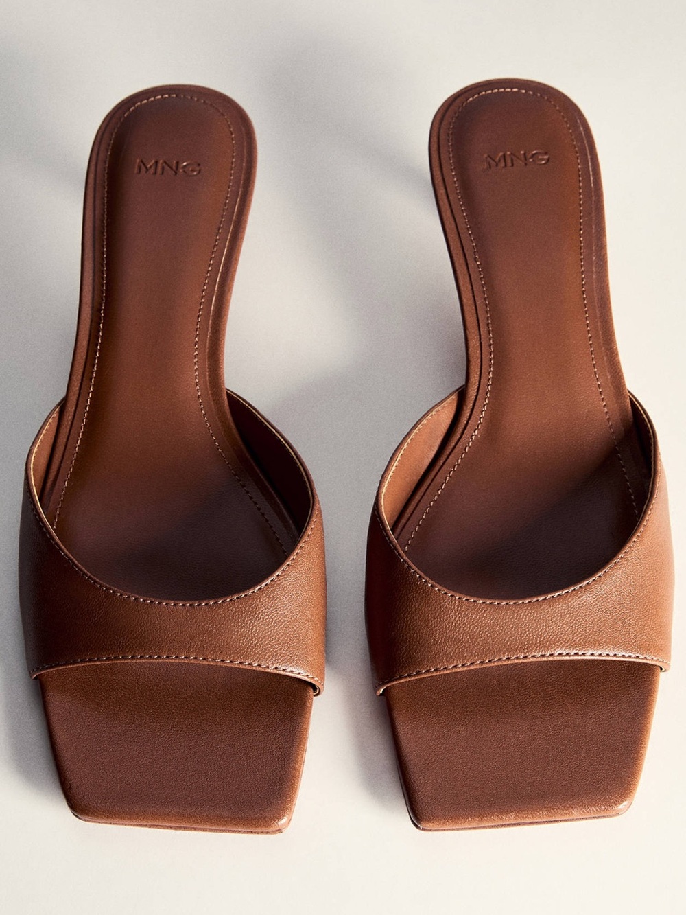 Mango Square Toe Kitten Heel